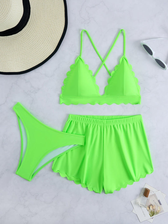 Damen Triangel-Bikini mit Shorts
