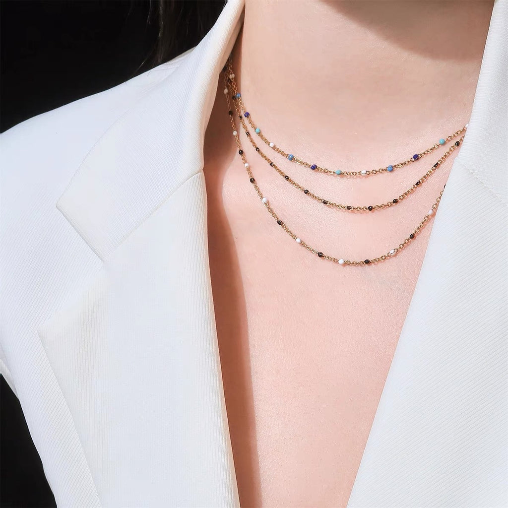 Frauen Zierliche Bunte Perlen Choker Halskette Shop Nory