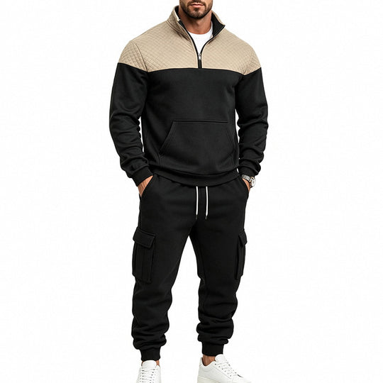 Herren Freizeit-Trainingsanzug mit Steppkragen und Cargo-Jogger Shop Nory