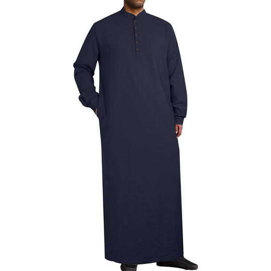 Herren moderner Kaftan mit Knopfleisten-Design und weichem Baumwollmaterial Shopnory