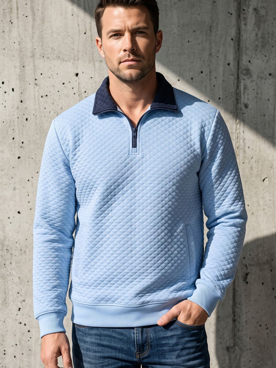 Herren Stepppullover mit Troyerkragen und Halbzip Shop Nory