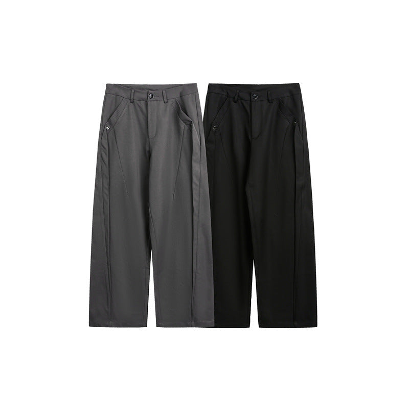 Damen Weite High-Waist Stoffhose mit Bügelfalte und seitlichen Eingrifftaschen Shop Nory