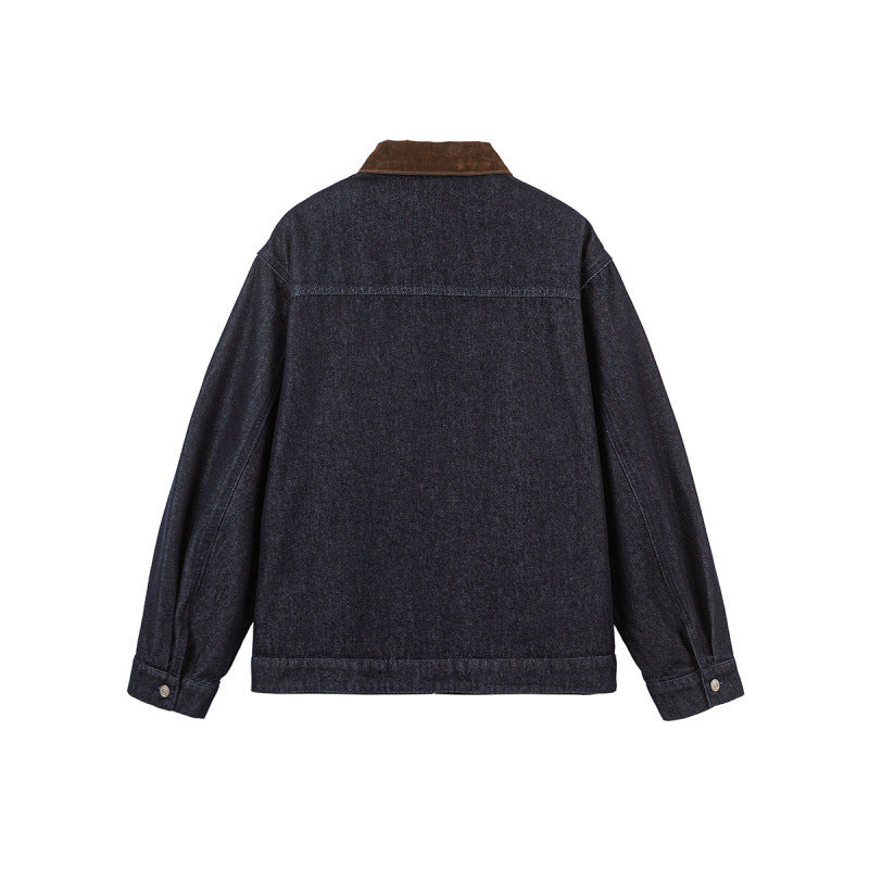Herren Boxy-Jeansjacke mit Cordkragen und Metallknebelverschlüssen Shop Nory