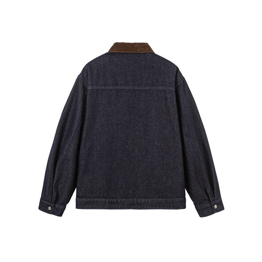 Herren Boxy-Jeansjacke mit Cordkragen und Metallknebelverschlüssen Shop Nory
