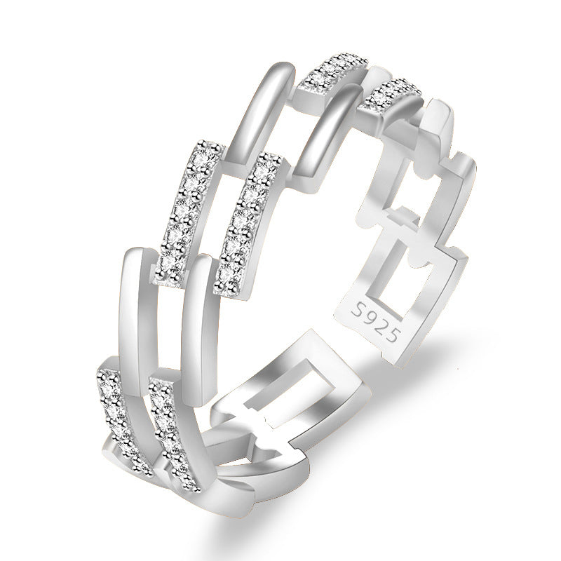 Damen Offener Ring mit kunstvollem Design und funkelnden Zirkonia Shop Nory
