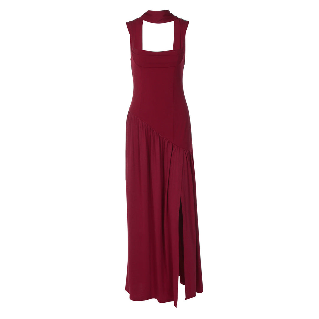 Damen Elegantes Abendkleid mit asymmetrischem Schnitt und tiefem Schlitz