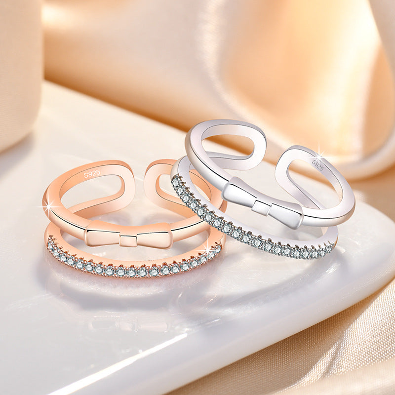 Damen Zarter und eleganter Verlobungsring mit funkelndem Zirkonia-Besatz Shop Nory