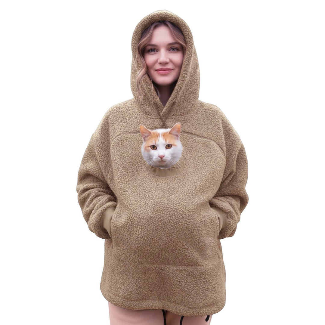 Damen Kapuzenpullover mit integrierter Katzenhöhle und extra weichem Fleece Shop Nory
