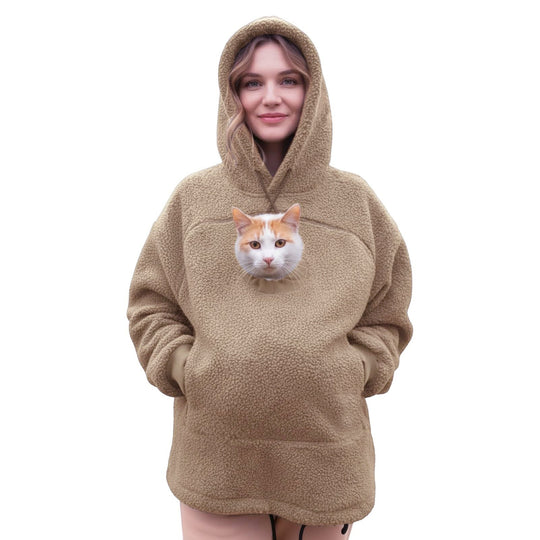Damen Kapuzenpullover mit integrierter Katzenhöhle und extra weichem Fleece Shop Nory