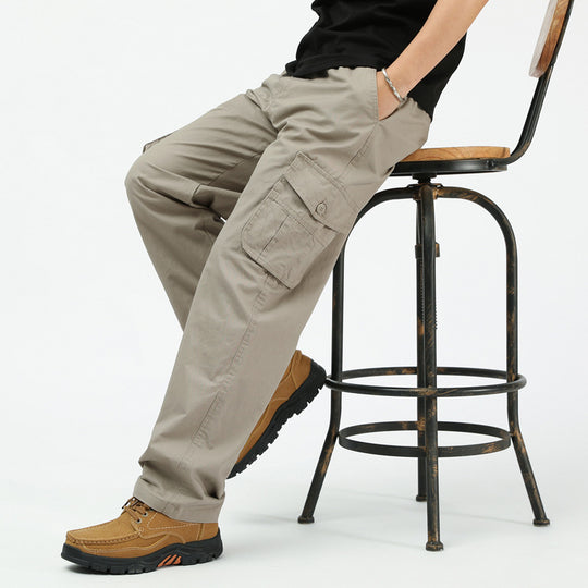 Herren Baumwoll-Twill Cargohose im Relaxed-Fit mit geradem Bein und großem Klappfach Shop Nory