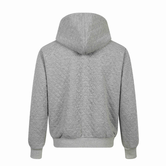 Unisex Gesteppte Kapuzenjacke mit Reißverschluss, Kängurutasche und spiegelnder Tiger‑Stickerei Shop Nory