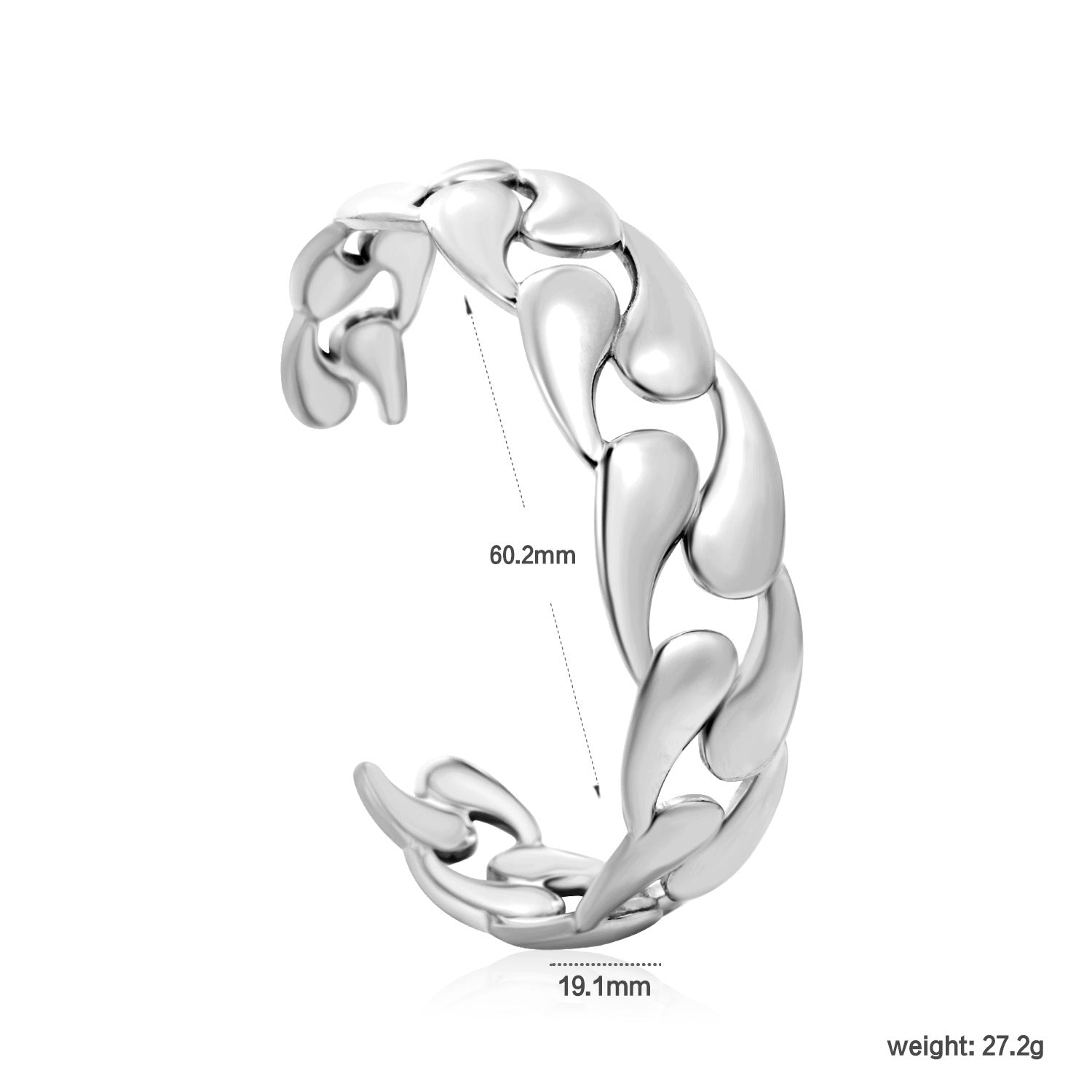 Damen Offener Armreif mit modernem, geschwungenem Design Shop Nory