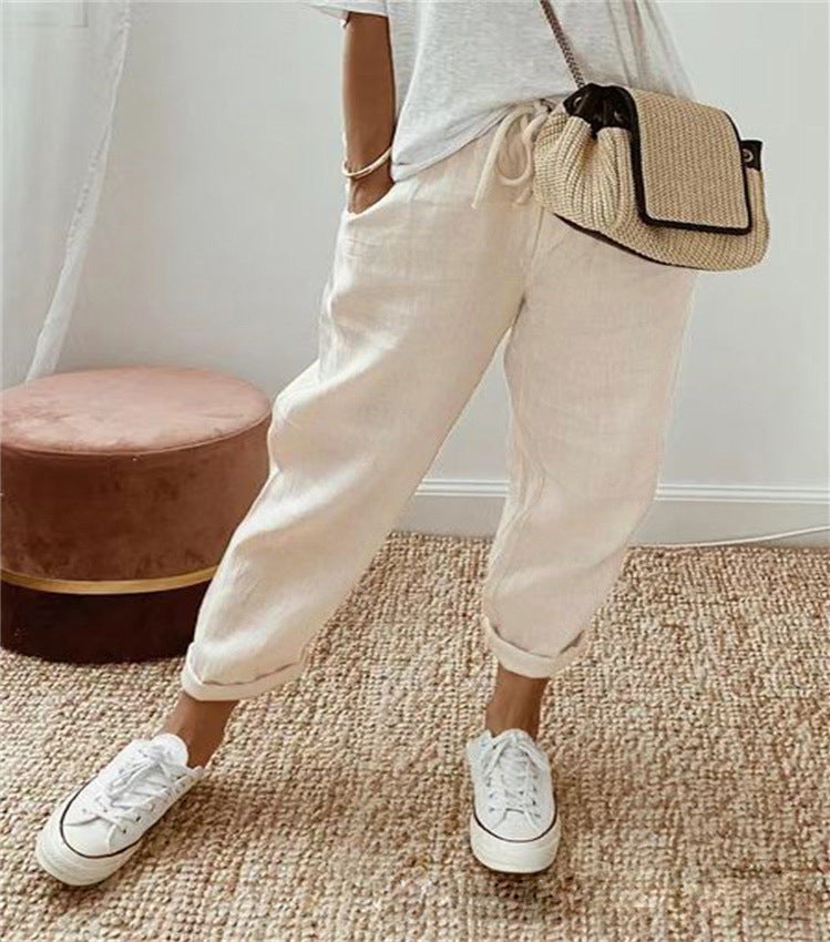 Damenschalotte-Haremshosen mit floralem Stickmuster Shop Nory