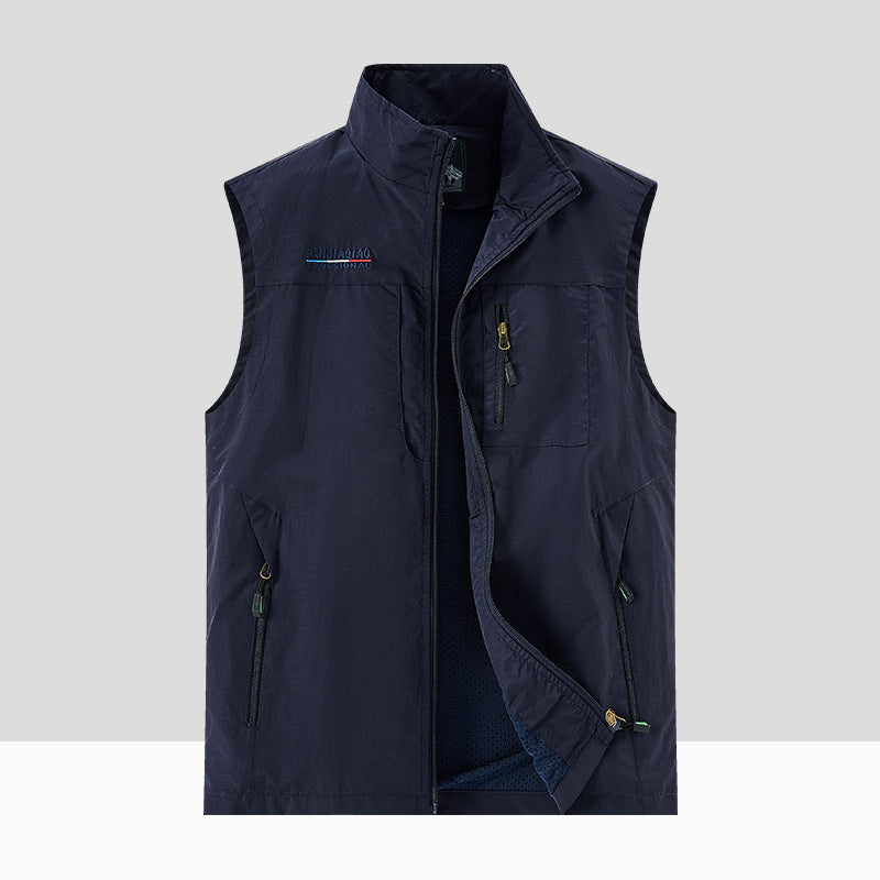 Herren Leichte multifunktionale Outdoor-Utility‑Weste mit Mesh‑Futter und mehreren Reißverschlusstaschen Shop Nory