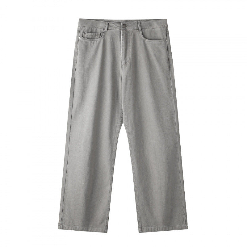 Herren Weite gerade geschnittene Denim-Jeans mit hoher Leibhöhe und Five-Pocket-Design Shop Nory