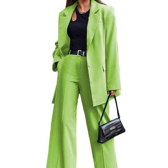 Damen Oversized Blazer und Weite Hose Kombination Shopnory