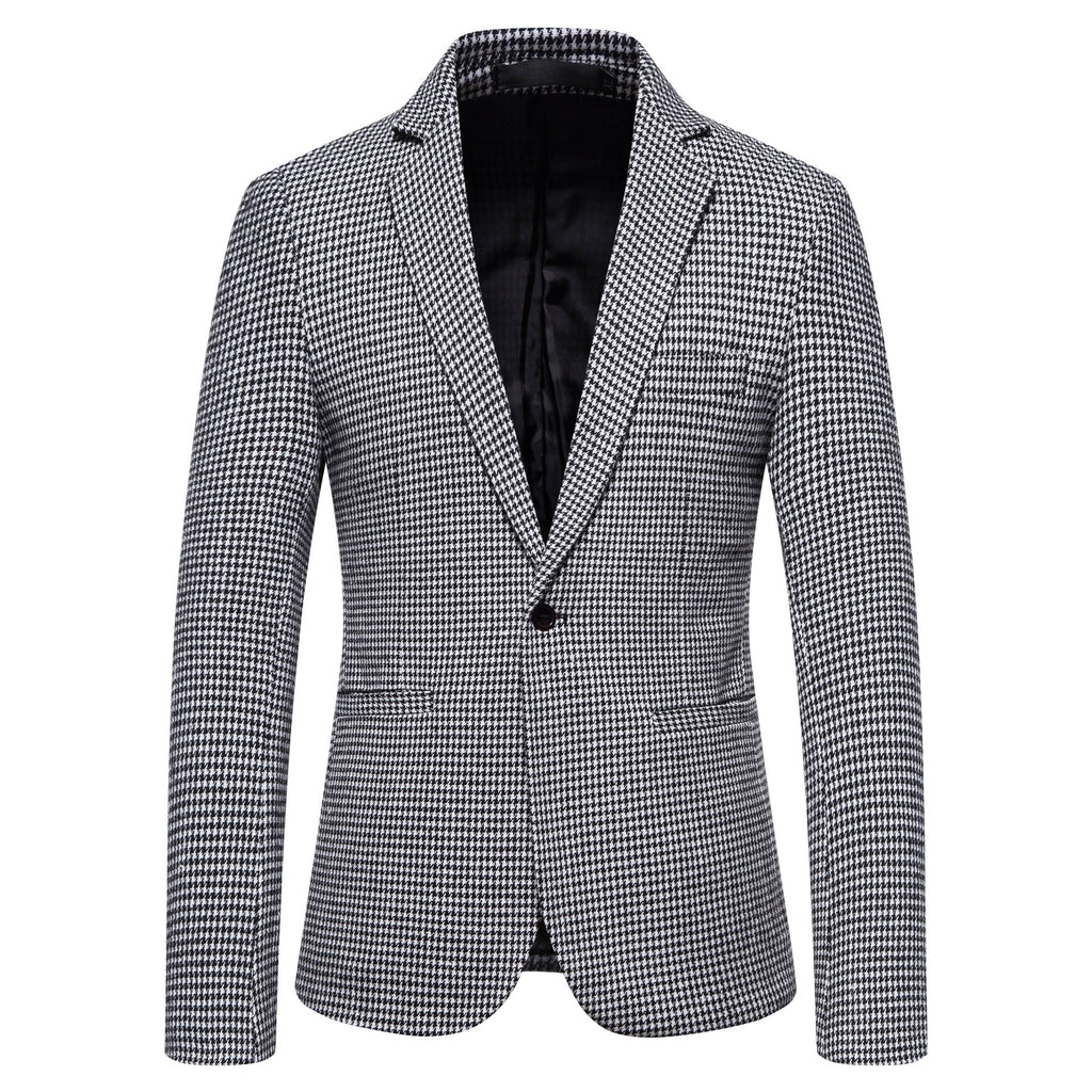 Herren eleganter Blazer mit modernem Schachbrettmuster