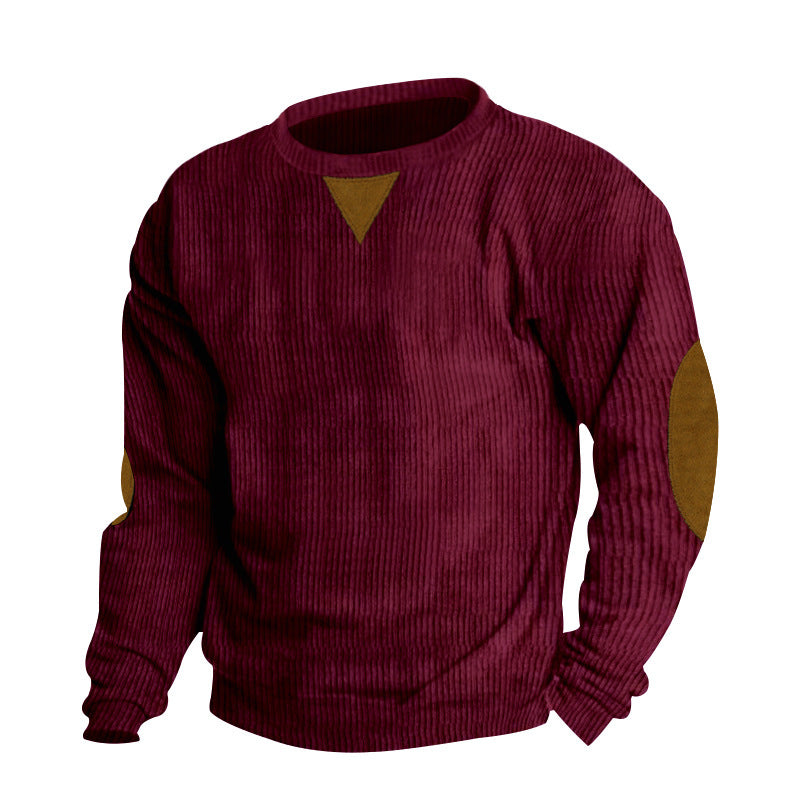 Herren Strickpullover mit einzigartigem strukturiertem Design und aufgesetzten Ellbogenpatches