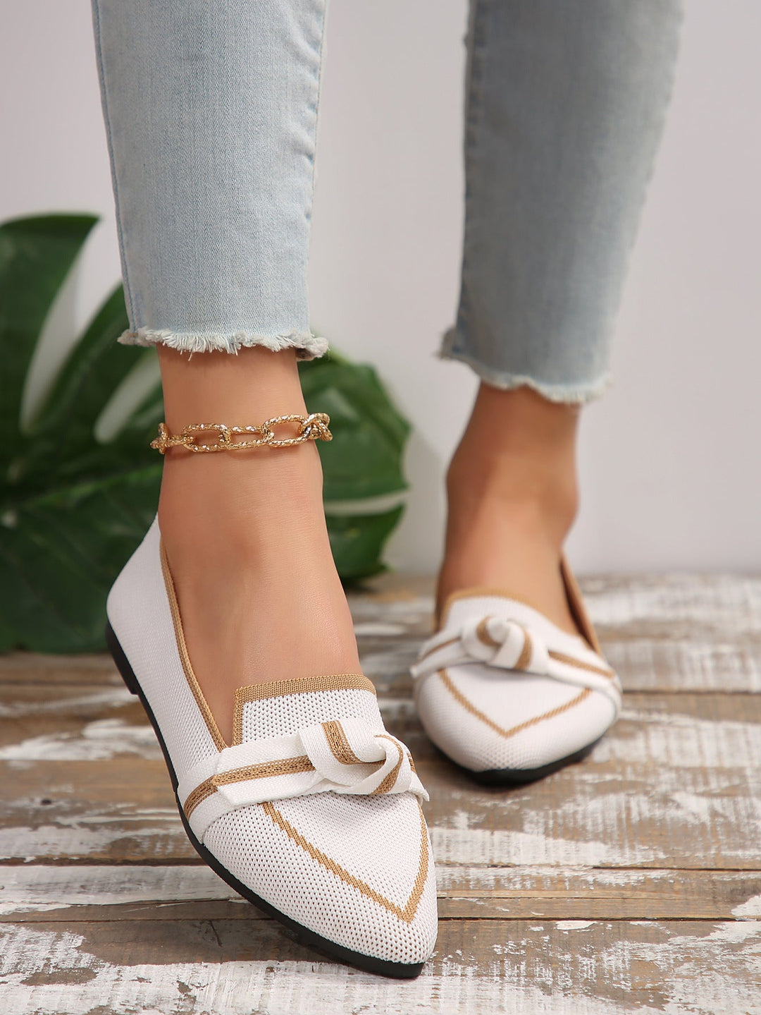 Damen Spangenballerinas mit Knötchen-Details und atmungsaktivem Obermaterial Shopnory