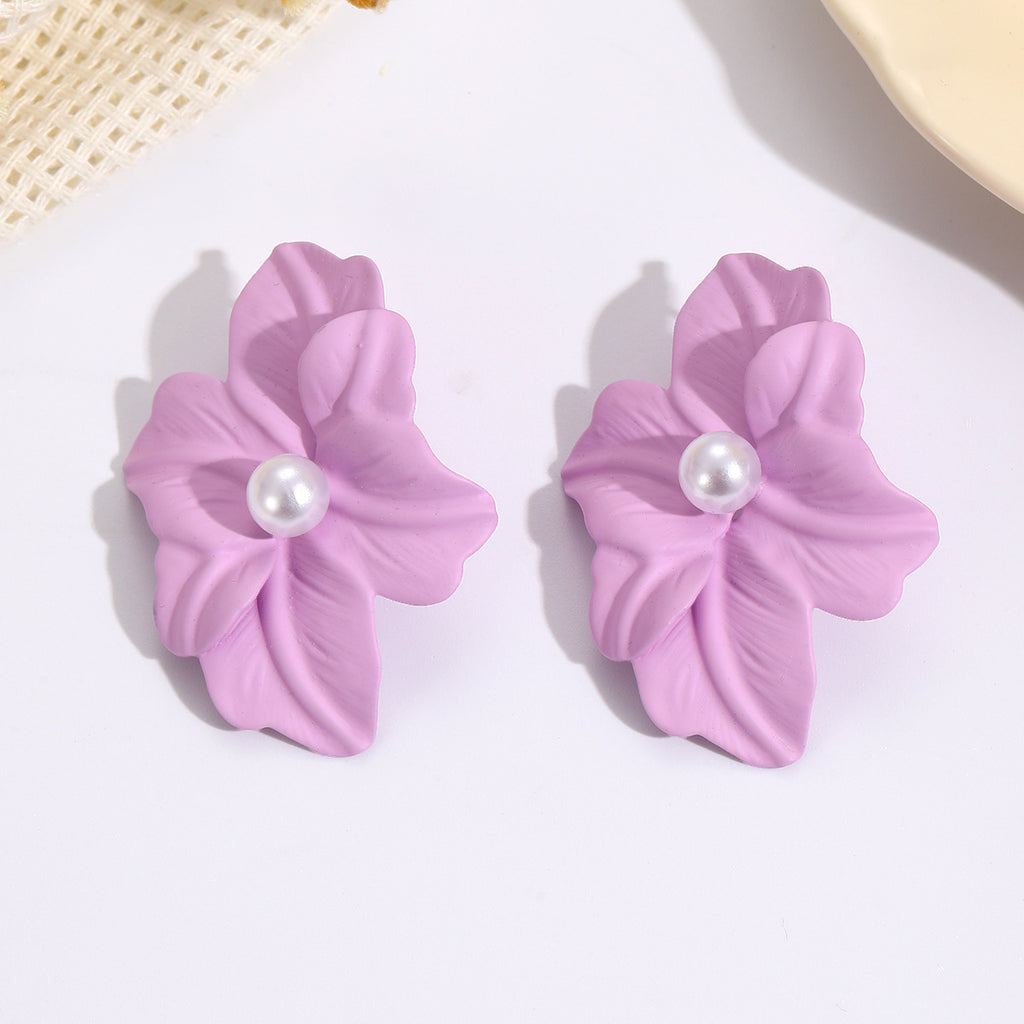 Damen Ohrclips im floralen Design mit eleganter Perle Shop Nory