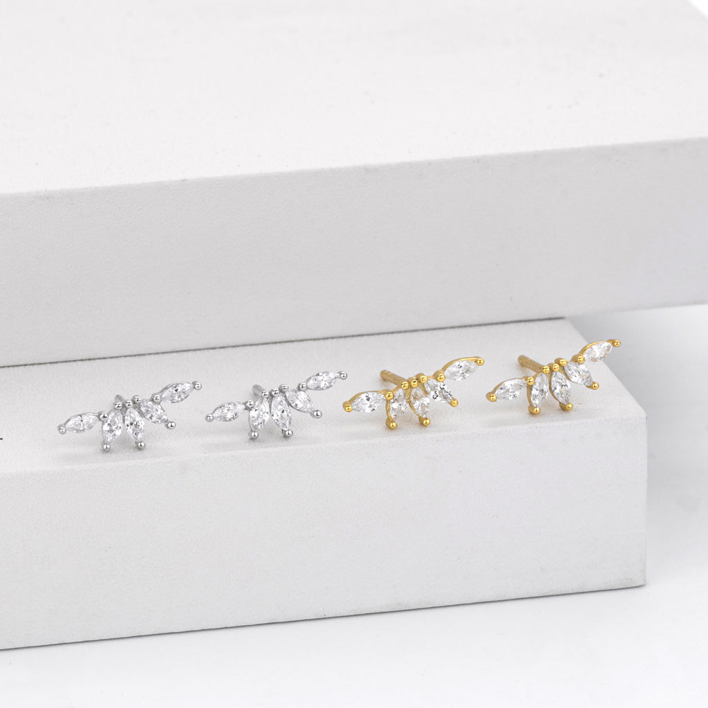 Damen Ohrstecker mit eleganten Zirkonia-Verzierungen aus 925 Sterling Silber Shop Nory