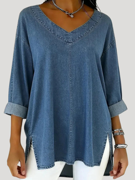 Damen Lässige Denim Tunika