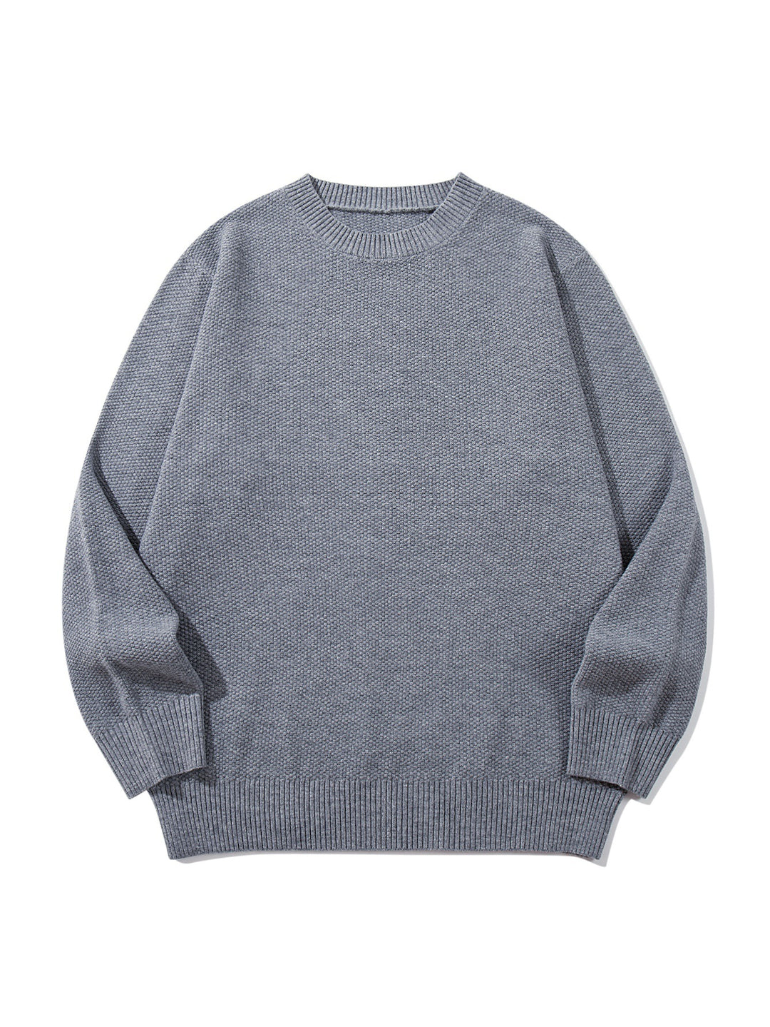 Unisex Grobgestrickter Rundhalspullover mit strukturierter Perlmuster-Strickung und gerippten Bündchen Shop Nory