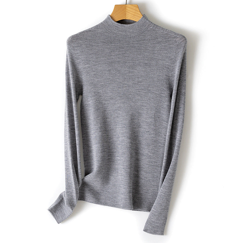 Damen Feiner Stretch-Feinstrickpullover mit halbem Stehkragen und schlanker Silhouette Shop Nory