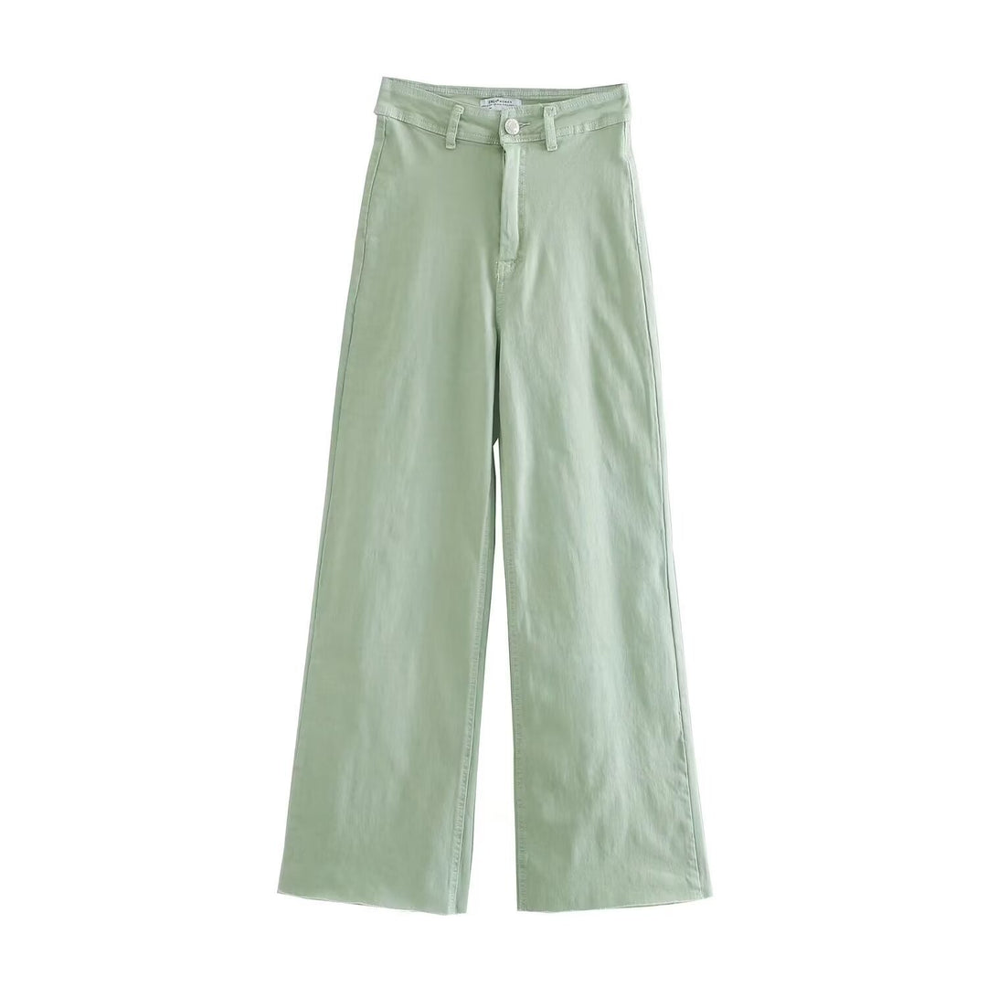 Damen weite High‑Waist Worker‑Hose mit aufgesetzten Gesäßtaschen Shop Nory