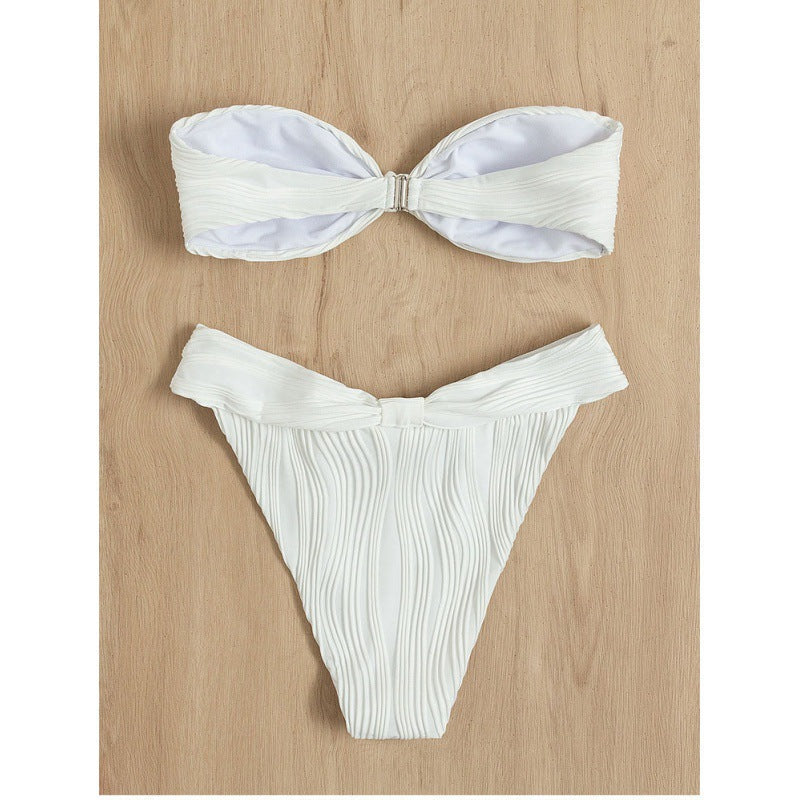 Damen Bandeau-Bikini mit Raffungen Shopnory