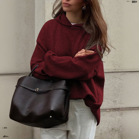 Damen nan Oversize-Polo-Feinstrickpullover mit umgelegtem Kragen und Raglanärmeln Shop Nory