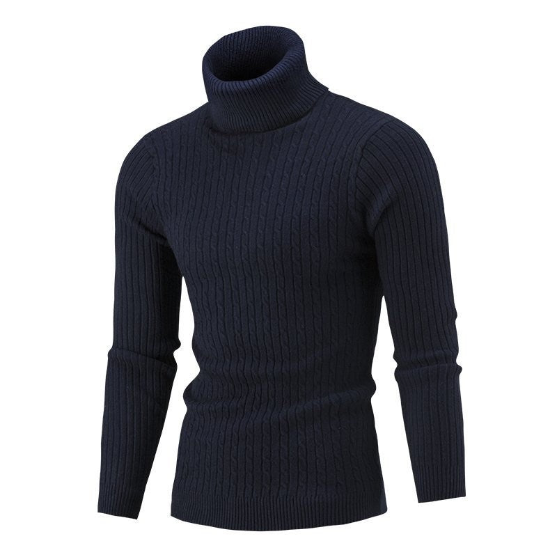 Herren Taillierter Thermo-Rollkragenpullover mit Zopf- und Rippstrickstruktur Shop Nory