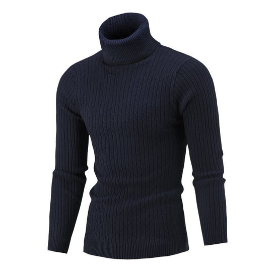 Herren Taillierter Thermo-Rollkragenpullover mit Zopf- und Rippstrickstruktur Shop Nory