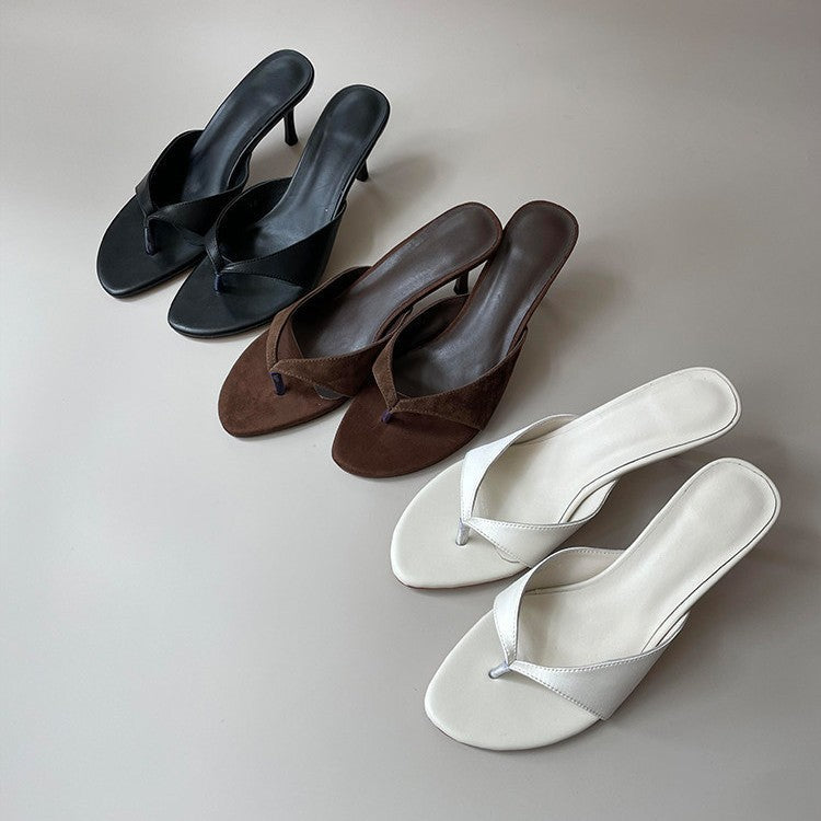 Damen elegante Slingback-Pantoletten mit geschwungenem Riemendesign