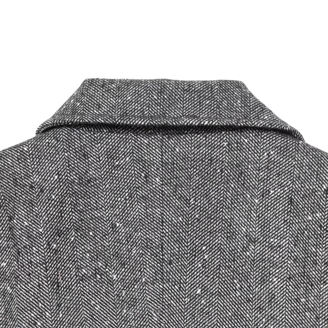 Damen Taillierter Blazer im Fischgrätmuster mit Reverskragen und Pattentaschen Shop Nory