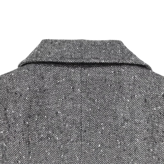 Damen Taillierter Blazer im Fischgrätmuster mit Reverskragen und Pattentaschen Shop Nory