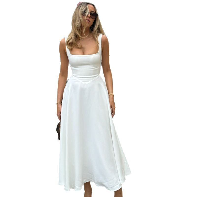 Maxikleid A-Linie mit quadratischem Ausschnitt