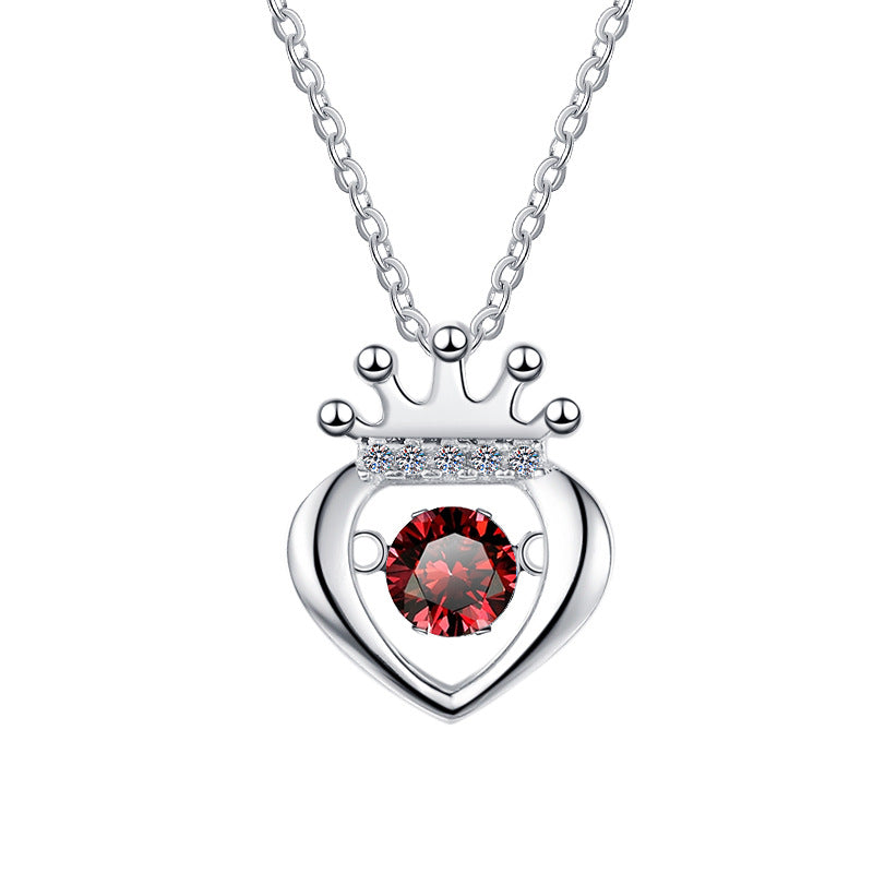 Damen Halskette mit herzförmigem Anhänger und Krone Shop Nory