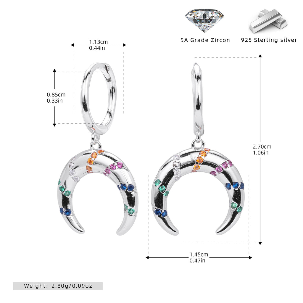 Damen Ohrringe mit buntem Zirkonbesatz aus hochwertigem 925 Sterling Silber Shop Nory