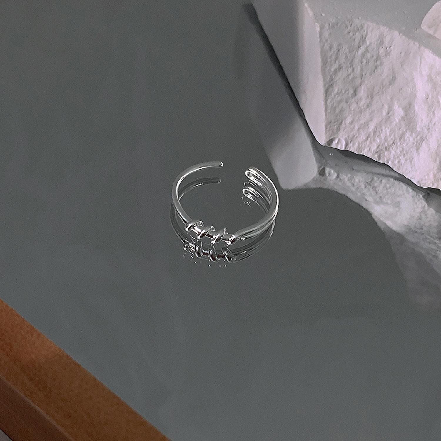 Damen Offener Ring mit kunstvollem Zopfmuster Shop Nory