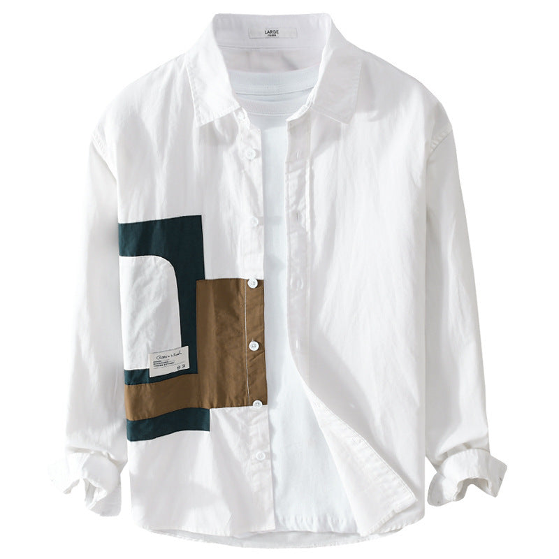 Herren Overshirt-Hemd mit geometrischem Patch-Design und Relaxed-Fit Shop Nory