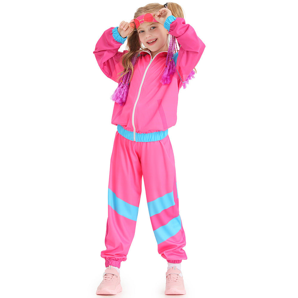 Mädchen Sportanzug mit bunten Akzenten und elastischen Details Shop Nory