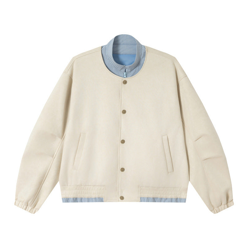 Unisex Kurz geschnittene Boxy-Blousonjacke aus Baumwollmix mit gesteppter Innenlage und Stehkragen Shop Nory