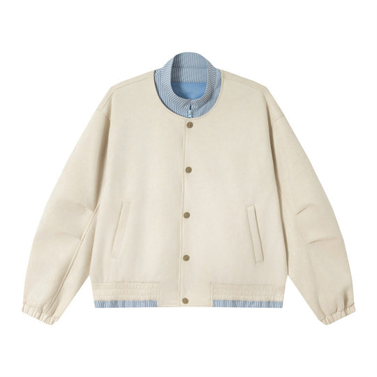 Unisex Kurz geschnittene Boxy-Blousonjacke aus Baumwollmix mit gesteppter Innenlage und Stehkragen Shop Nory