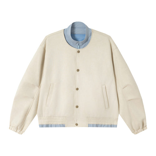 Unisex Kurz geschnittene Boxy-Blousonjacke aus Baumwollmix mit gesteppter Innenlage und Stehkragen Shop Nory