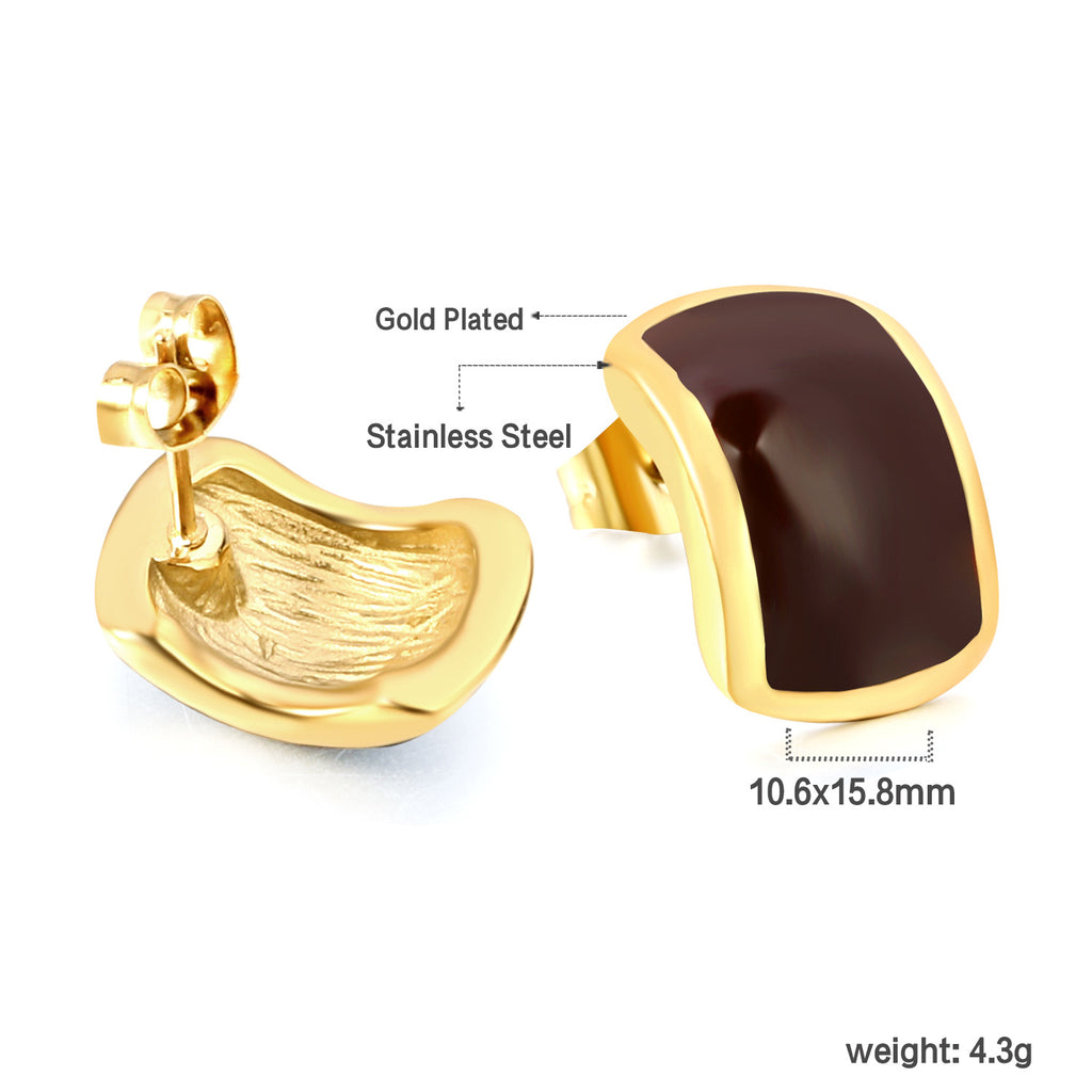 Damen Ohrstecker mit edlem Design aus goldplattiertem Edelstahl Shop Nory