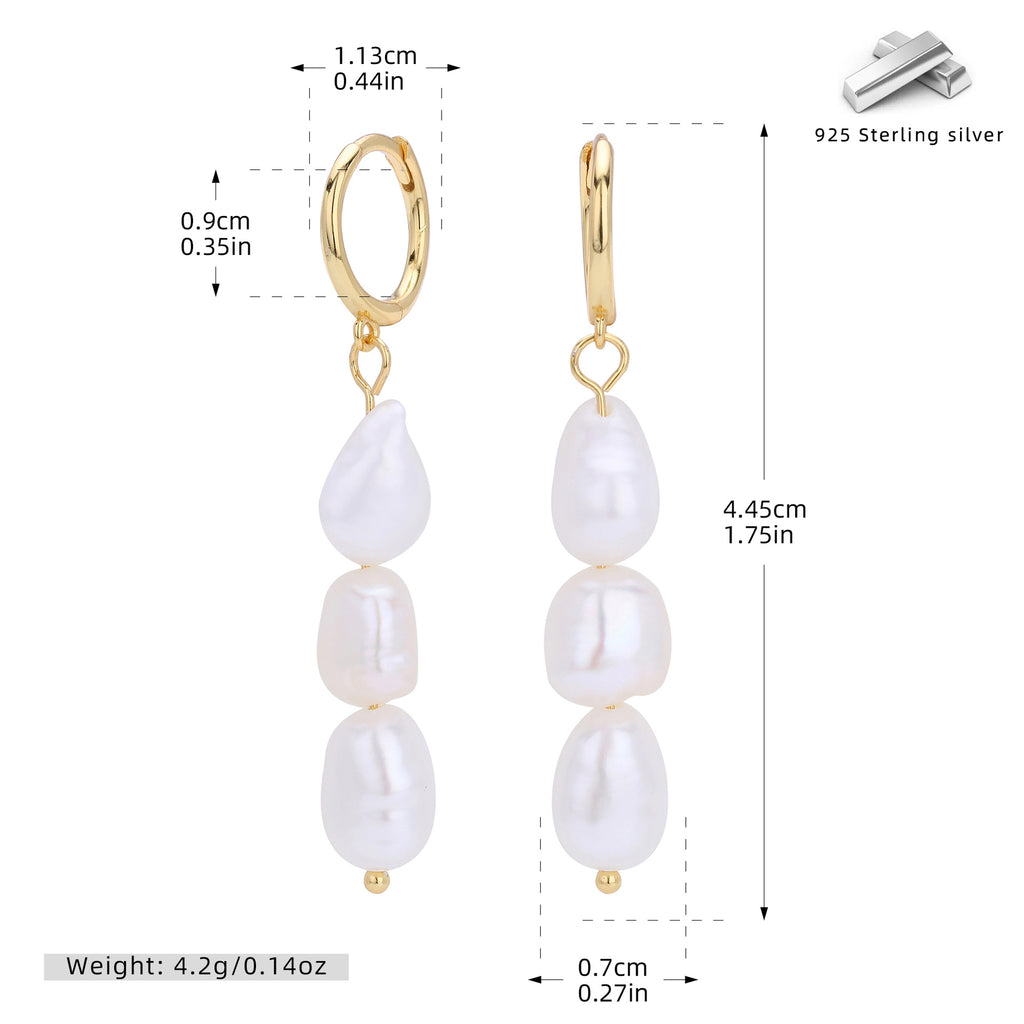Damen Ohrhänger mit eleganten Perlen aus hochwertigem 925 Sterling Silber Shop Nory