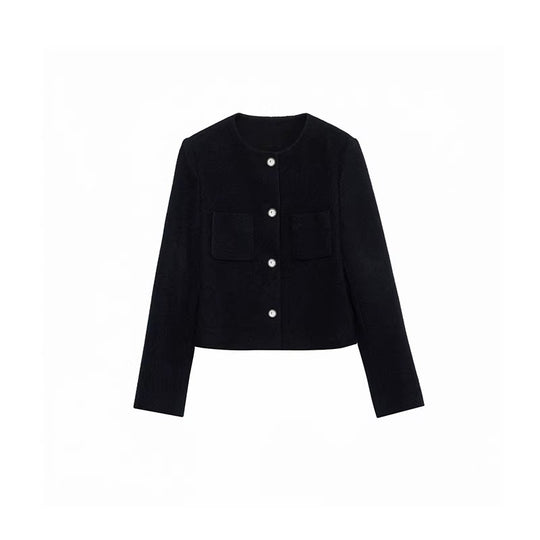 Damen moderne Cropped Jacke mit eleganten Knöpfen Shop Nory