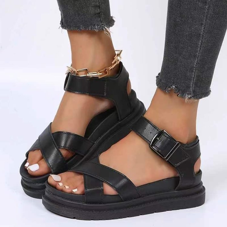 Damen modische Sandalen mit verstellbaren Riemen und weich gepolsterter Sohle