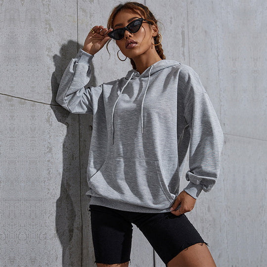 Damen Oversize-Kapuzenpullover mit Kängurutasche und elastischem Saum Shop Nory